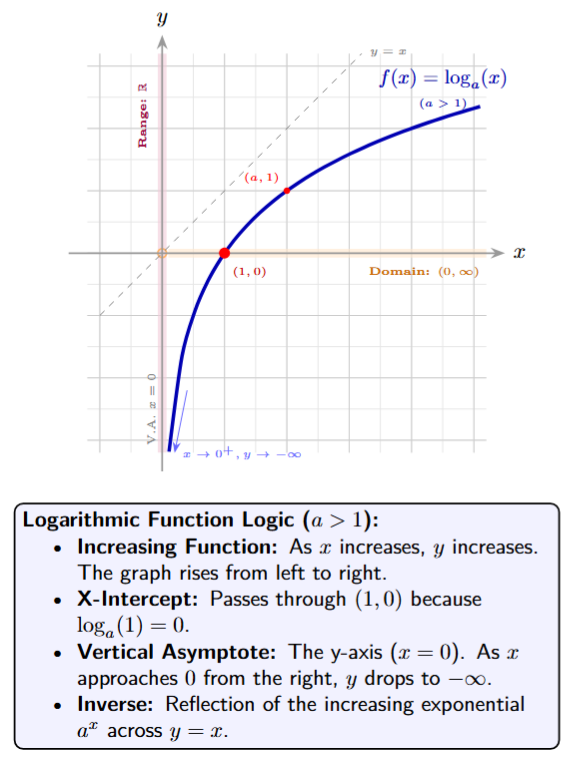 Graph of y=log_a(x) for a > 1
