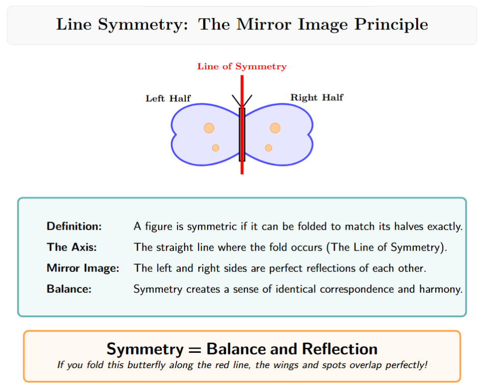 Butterfly with line of symmetry