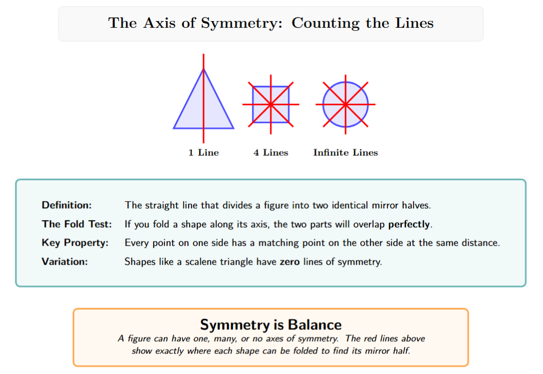 Shape folded along line of symmetry