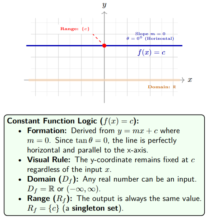 Graph of a constant function showing a horizontal line parallel to the x-axis