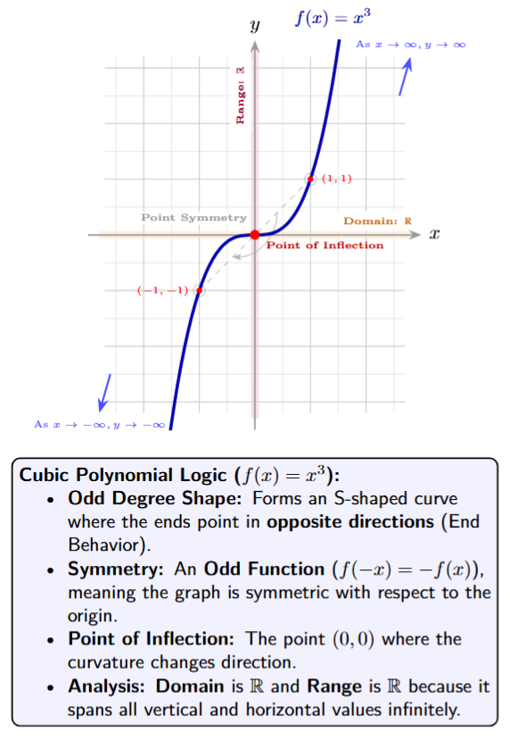 S-shaped graph of f(x)=x^3