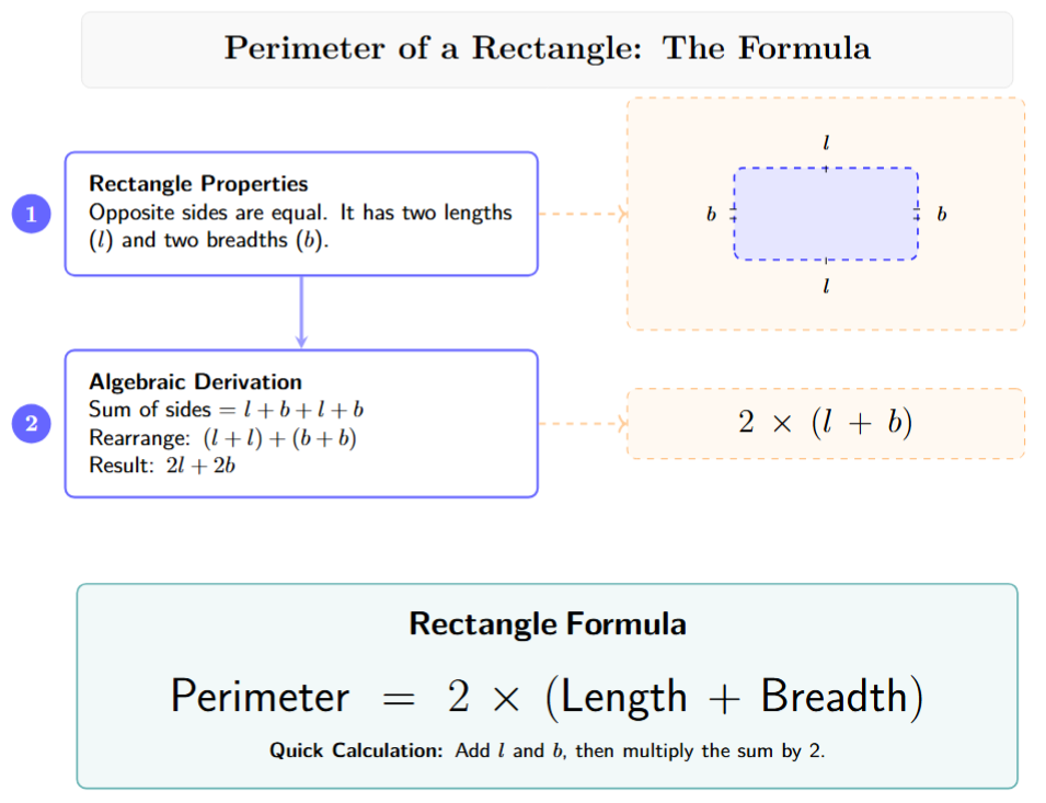 Rectangle with length and breadth labeled