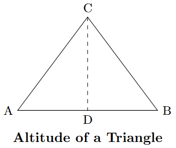 A triangle ABC with a line segment AD drawn from vertex A, perpendicular to the base BC.